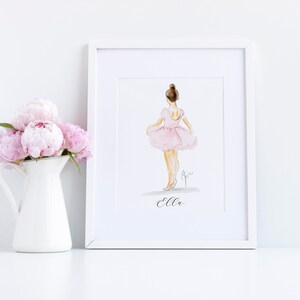 Personalized Ballerina Print: Le Ballerine Print ( Art Print - Art- Home Decor - Ballet - Ballet Art - Ballerina) By Melsy's Illustrations