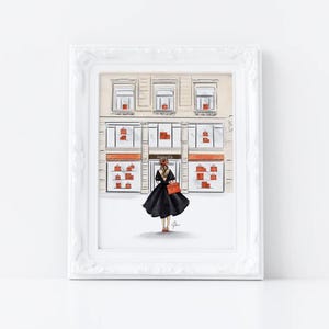 Luxury in Orange Art Print (Fashion Illustration Print - Paris Print-Fashion Illustration Art - Home Decor) By Melsy’s Illustrations