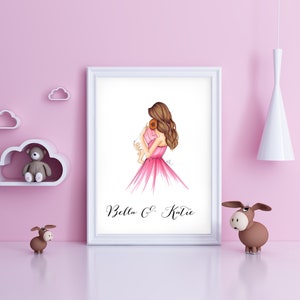 Stampa "Un regalo per la mamma" (Regali per baby shower, neonato, regali per la mamma, stampe per la cameretta dei bambini, festa della mamma) di Melsy's Illustrations