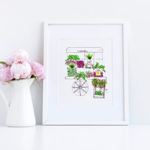 Kunstdruck: Blumenwagen (Fashion Illustrations l Art Print l Fashion Sketch Print) von Melsy's Illustrations