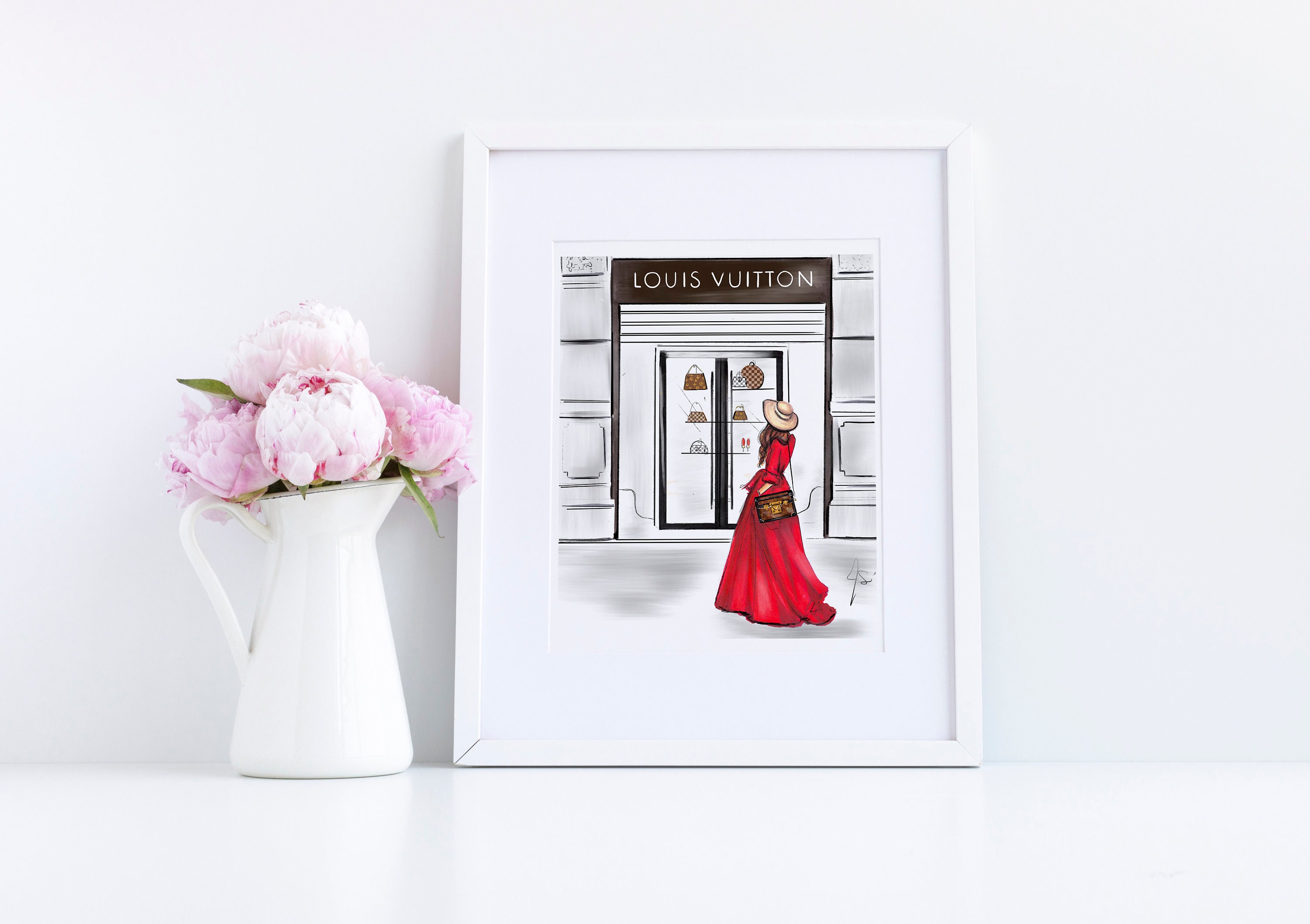 Loving Louis red Dress fashion Illustration Print fashion 