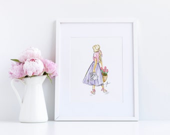 Art Print:Tulle and Tullips (Fashion Illustration Print) By Melsy's Illustrations