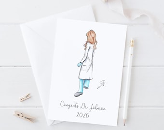 Tarjeta de graduación de doctor - Silueta clásica [Tarjeta de graduación de doctor - Tarjeta de graduación personalizada - Tarjeta de graduación de la facultad de medicina]