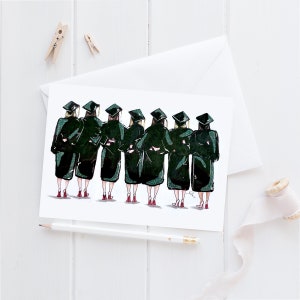 Carte pour diplômés en ÉDITION LIMITÉE[Cartes de remise de diplôme | Cadeau de fin d'études | Amis de la Graduation artistique | Cartes de remerciement pour l'obtention du diplôme] )Paquet de 16)
