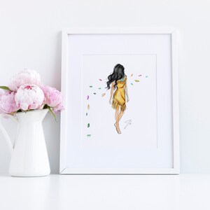 Art Print:The Riverbend (Fashion Illustration Print - Home Decor -Princess Art- Nursery Print - Nursery Art)  By Melsy’s Illustrations