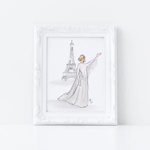 Celine in Paris Art Print (Fashion Illustration Art - Fashion prints Home Decor - Wall Decor )  By Melsy’s Illustration’s