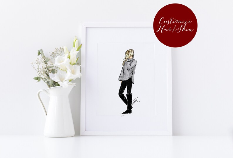 Print Fashion Illustration - Halloween - Fall Print - PSL - Apples - Pumpkin Spice By Melsy/'s Illustrations Sweater Weather