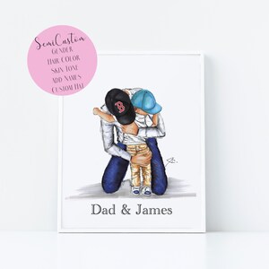 Vader zoon berenknuffels (afdruk) (cadeaus voor vader - gepersonaliseerde cadeaus voor vader van zoon - eerste keer vader cadeau - vaderdagcadeaus)
