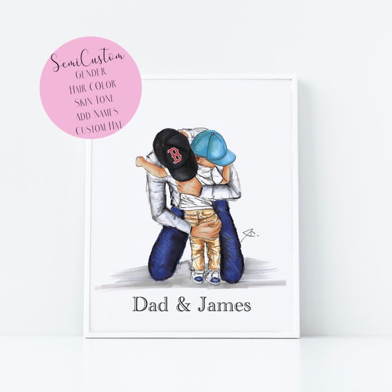 Father Son Bear Hugs  (Print) (Gifts for Dad - Personalized Gifts for Dad from Son - First Time Dad Gifts  - Father's Day Gifts)