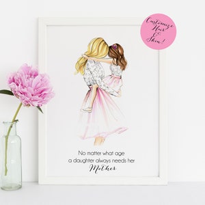 La mejor amiga de una chica (Ilustración de moda personalizable - Regalos para mamá - Regalos para el Día de la Madre) de Melsy's Illustrations