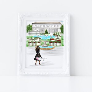 Art Print: The Winter Village (Bryant Park Print) (Available in other Hair/Skin Tones) (Christmas Art- Holiday Decor) image 1
