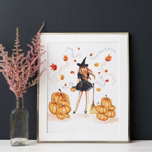 The Wicked Witch  (Print) (Fashion Illustration - Halloween - Wicked-  Fall Print - PSL -Spooky Season Print) By Melsy&#39;s Illustrations