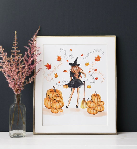 The Wicked Witch  (Print) (Fashion Illustration - Halloween - Wicked-  Fall Print - PSL -Spooky Season Print) By Melsy's Illustrations