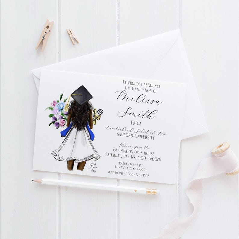 The Cap Graduation Announcements/Invites [ College Graduation Invites | Custom Graduation | Graduation Gifts For Her | Graduation Invites ] image 6