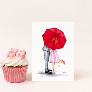Under your Umbrella (Light Skin)  (Valentine's Day Card) By Melsy's Illustrations