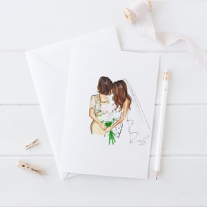 Tarjeta personalizada para la madre de la novia (Ilustración de moda - Regalos para mamá - Regalos para el Día de la Madre - Regalo para la fiesta nupcial) de Melsy's Illustration