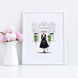 Art Print:The Boutique (Fashion Illustration Print - Paris Print-Fashion Illustration Art -Home Decor - Wall Decor) By Melsy’s Illustrations