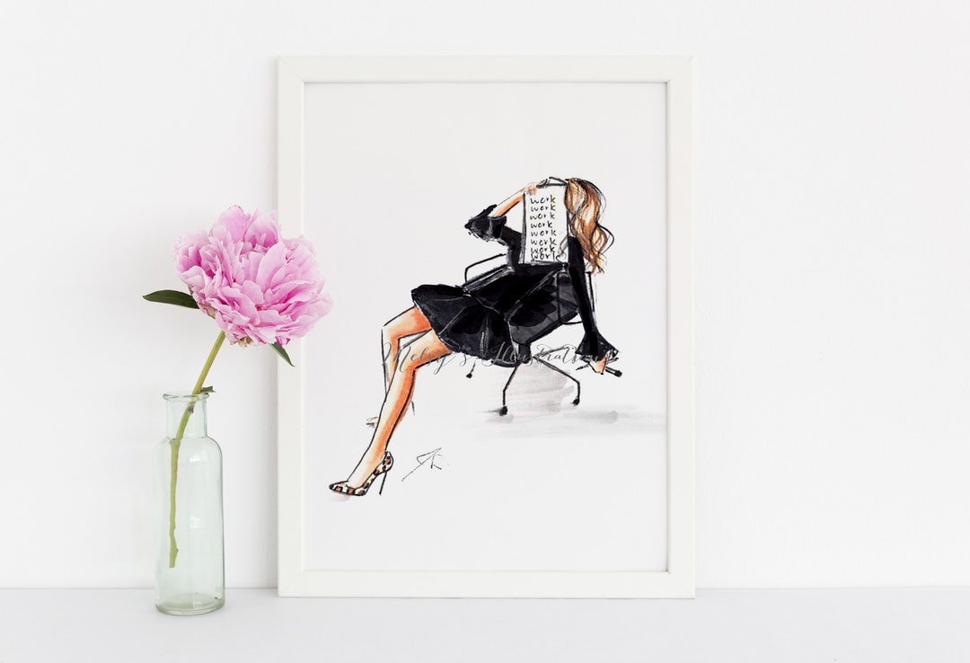 Work Work (fashion Illustration Print)(fashion Illustration Art ...