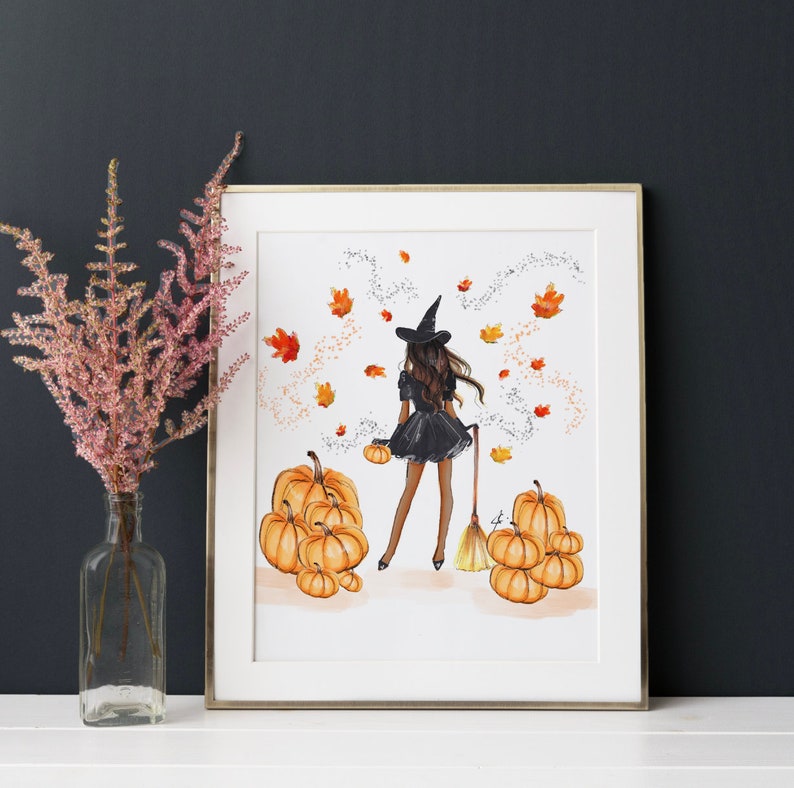 The Wicked Witch (Print) (Fashion Illustration - Halloween - Wicked- Fall Print - PSL -Spooky Season Print) By Melsy's Illustrations image 4