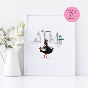 Art Print:Newbury Street (Print)(Fashion Illustration - Print - Fashion Print - Art Print)  By Melsy&#39;s Illustrations