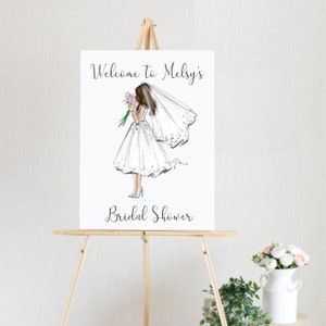 Custom 20x24 Bridal Shower Sign (Wedding, Personalized Shower Welcome Sign, Bachelorette Party Sign ) By Melsy&#39;s Illustrations