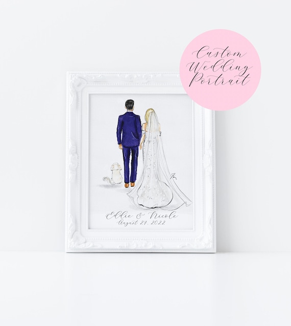 Custom Wedding Illustration Portrait | Wedding Illustration | Bridesmaid Card Proposal | Broom gift from Bride on Wedding Day
