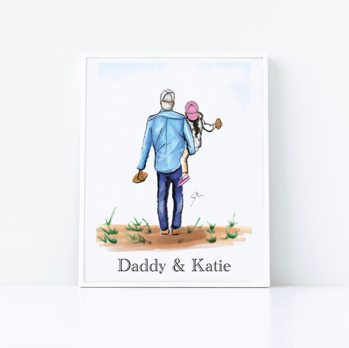 Football Dad and Daughter (print) (personalized Gifts for Dad -  Personalized Gifts for Dad From Daughter - Football Dad) - Etsy, image size:1408x1404