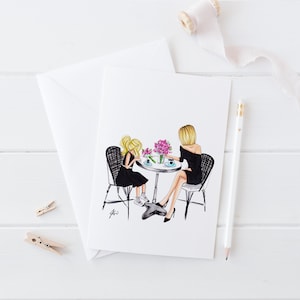 Mother's Day Brunch (Card) (Fashion Illustration Art - Gifts for Mom - Home Decor - Mother's Day) By Melsy’s Illustration’s