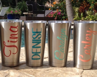 Personalized Decal for 20oz Tumblers Custom Name Vinyl Stickers for Cups DECAL ONLY