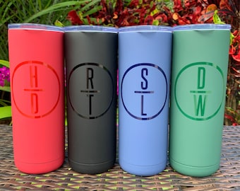 Personalized Stainless Steel Coffee Travel Mug for Men Monogram Initials Gifts for Groomsmen Custom Gift for Him 20oz Tall Drink Tumbler Cup
