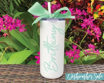 Personalized Insulated Travel Tumbler Stainless Steel Coffee Mug with Name Custom Travel Drinking Cups Monogrammed Gift Dishwasher Safe 16oz