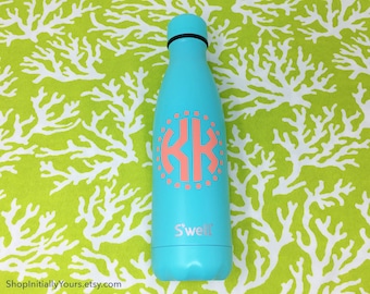 Monogrammed Vinyl Decal for Swell Bottle Custom Name Vinyl Sticker for Thermal Bottle Initials Decal for Water Bottle DECAL ONLY