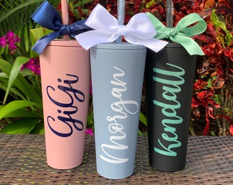 Personalized Large 24oz Acrylic Matte Tumblers Insulated Custom Cups Personalization Bachelorette Birthday Girls Trip Vacation Drinkware