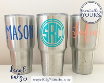Monogram Decal for Ozark Trail Tumbler, Vinyl Sticker for Ozark Trail Cup, Personalized Decal for Ozark, 30oz Ozark Decal, DECAL ONLY