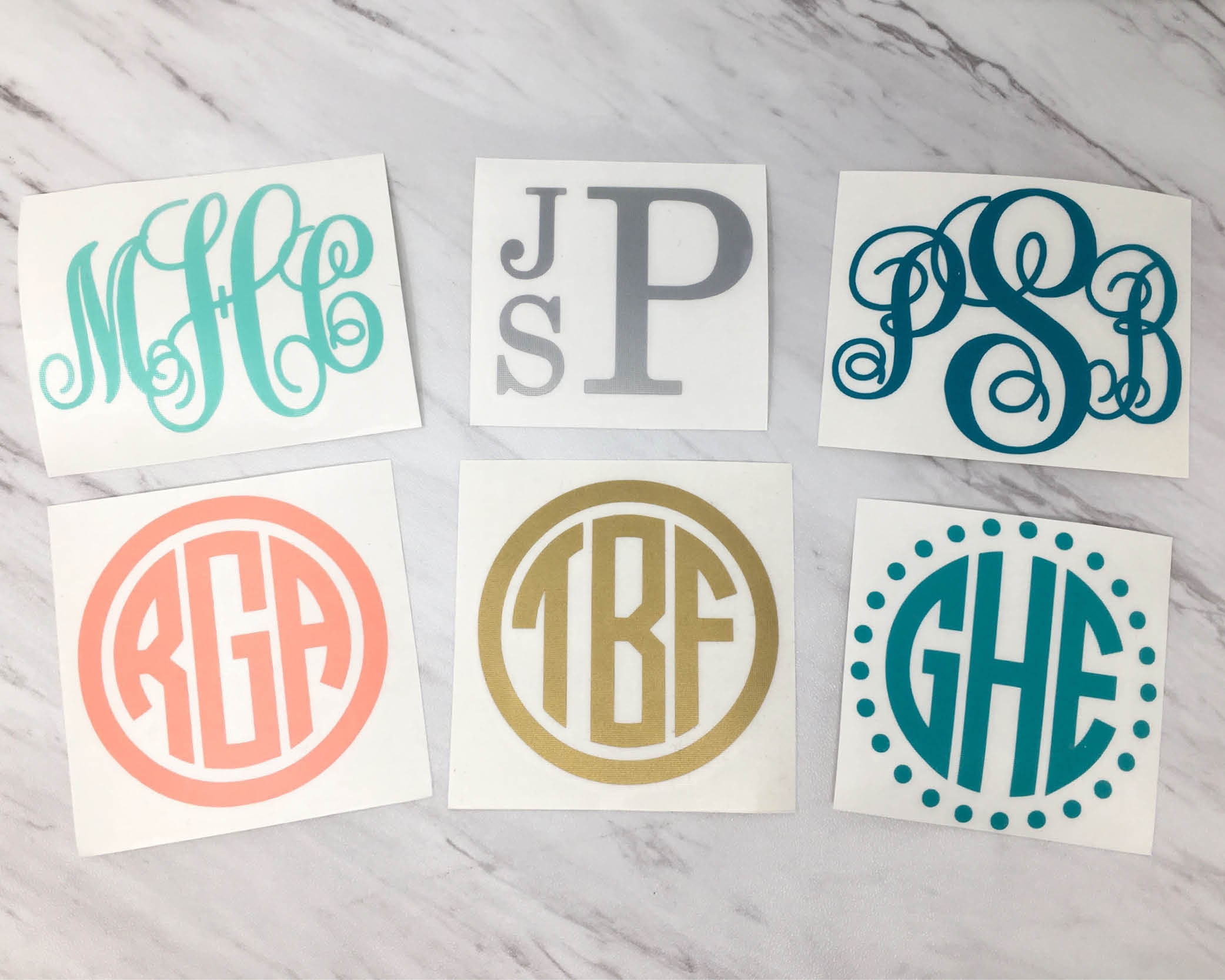 Personalized Monogram Vinyl Decal DIY Vinyl Stickers Etsy