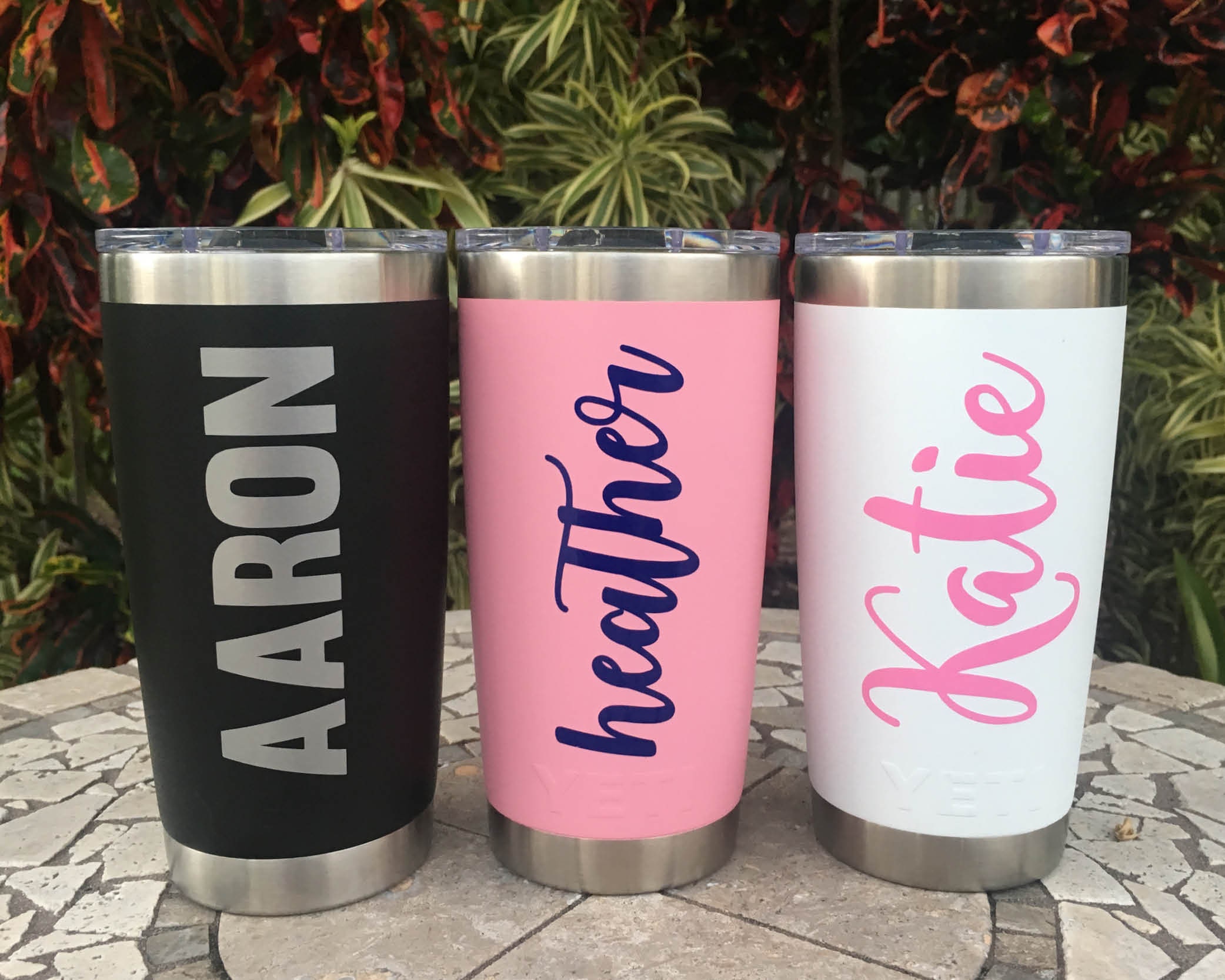 Initial Name Custom Monogram Decal - Solid Colors - For Tumblers