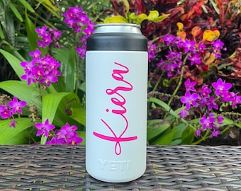 Personalized Name Vinyl Decal for Slim Can Cooler DIY Vinyl Sticker Name Vinyl Decal Lettering for Stainless Can Cooler DECAL ONLY