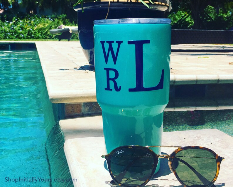 Monogram Decal for 30oz Tumbler Personalized Name Vinyl Etsy