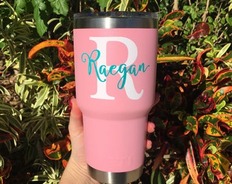 Personalized Monogram Vinyl Decal for Tumbler 30oz Cup Decal 30oz Cup Vinyl Sticker 30oz Monogram DECAL ONLY