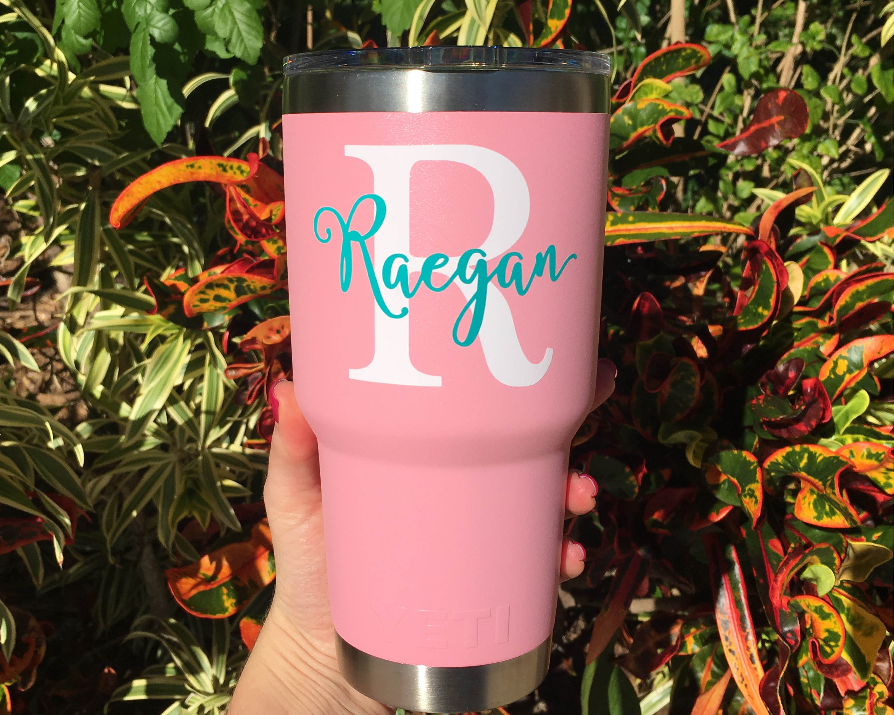 Monogram Vinyl Decal For Ramblers Tumblers Cups Sticker With (Quote) 