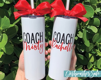 Personalized Coach Stainless Steel Tumbler Cup Customized Coach Gift Sports Coach End of Year Present Dishwasher Safe 20oz