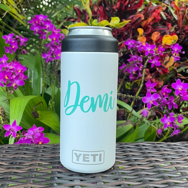 Monogrammed Personalized Vinyl Name Decal for Yeti Slim Can Cooler Monogram Initials Vinyl Sticker for Skinny Seltzer Can Cooler DECAL ONLY