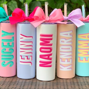 Personalized Shadow Name Tumbler Cup Customized Name Drinking Cups Personalized Party Birthday Gift Vacation Girls Trip Bachelorette