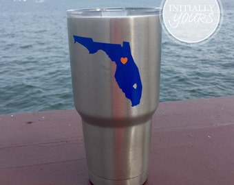 State Decal, Personalized State Vinyl Stickers for Tumbler, Customized State Decal, 20oz or 20oz Cup Decal, DECAL ONLY