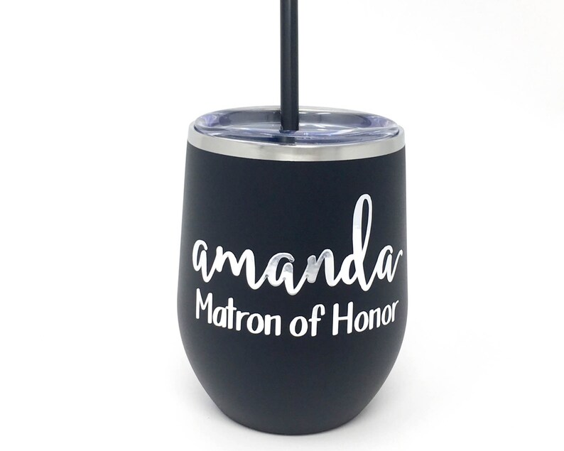 Personalized Wedding Stainless Wine Cups Wine Tumblers Bridal Etsy