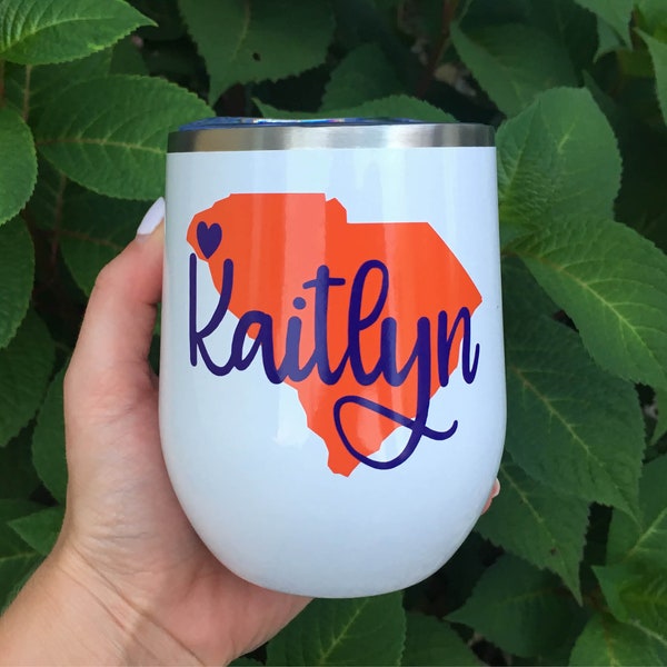 Personalized Clemson Tigers Tumbler Clemson Football Tailgate Cup Graduation Gift Go Tigers Sports Fan Stainless Steel SC College Student