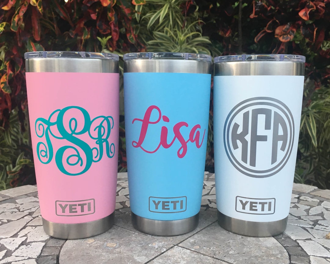 Monogram Decal for 20oz Tumbler Personalized Vinyl Sticker for Tumbler ...