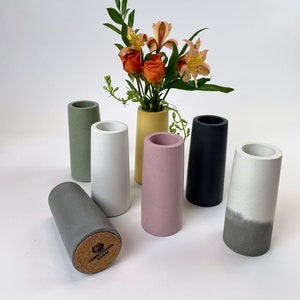 Concrete Bud Vase | Cement Vase | Modern Home Vase Decor | Modern Vase | Simple Vase | 6" Vase | Minimalist Vase | White Vase | Black Vase