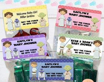 Jedi Baby Treat Bags, Jedi Baby Shower, Baby Shower Treat Bags, Jedi Baby Shower Favors, Jedi Baby Sticker, Baby Shower Party Favors, Purple