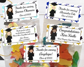 Graduation Stickers and Bags, Graduation Favors, Graduation Party Favors, College Graduation, High School Graduation, Graduation Treat Bags